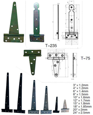 Zinc Powder Coated Gate Hinges Black Alloy Steel Lightweight Nice Looking
