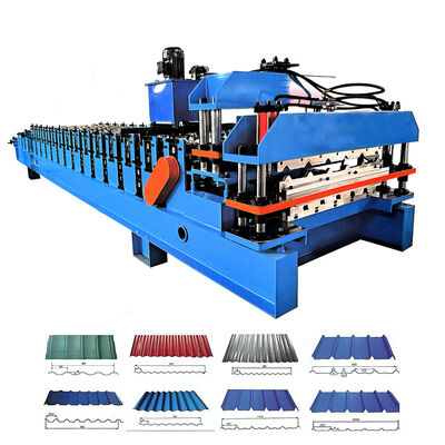 Double Layer Corrugated Roof Panel Roll Former with Hydraulic Cutting and 6-8m/min Speed Roll Forming Machine