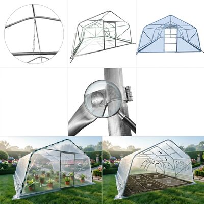 Gothic Arch Snow Load Tunnel Greenhouse 8mm Polycarbonate Board 275gsm Zinc Steel Frame