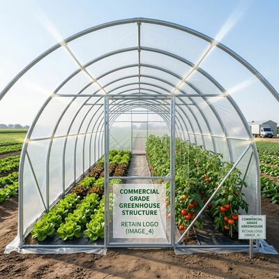 Roll Up Side Ventilation Tunnel Greenhouse 10m Wide 40m Long Galvanized Steel Frame Kit